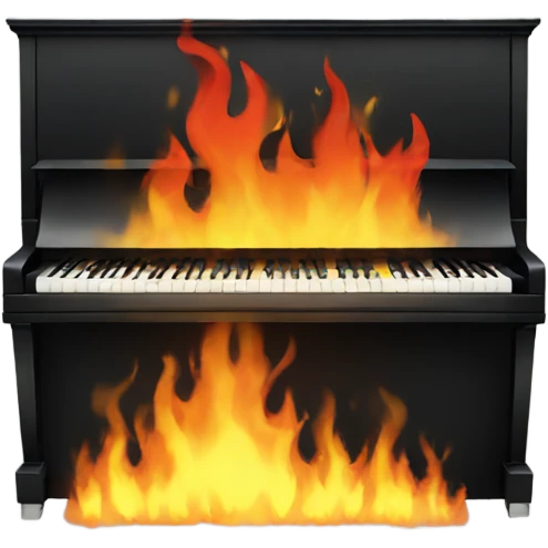 Piano on fire emoji