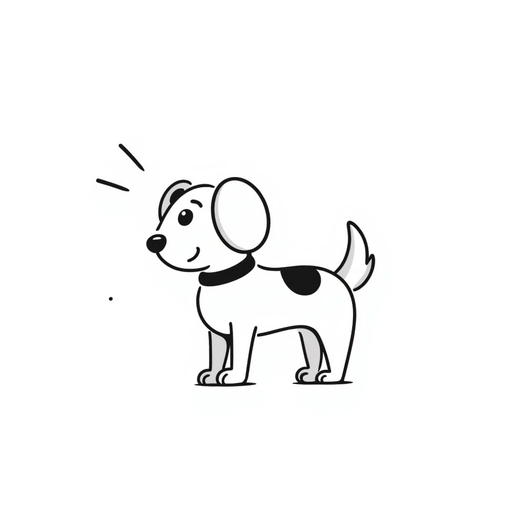 mini dog, black doodle style emoji