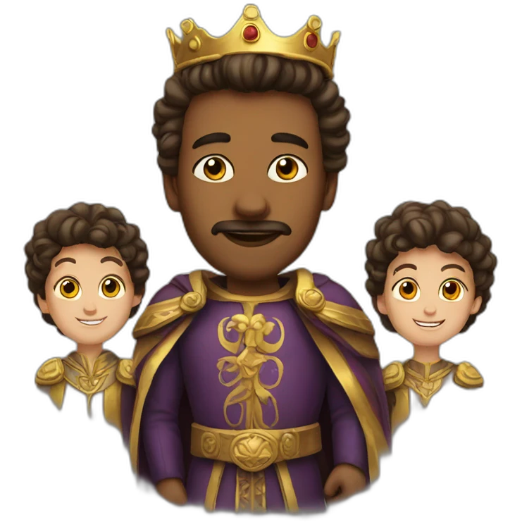 King with four pupils emoji