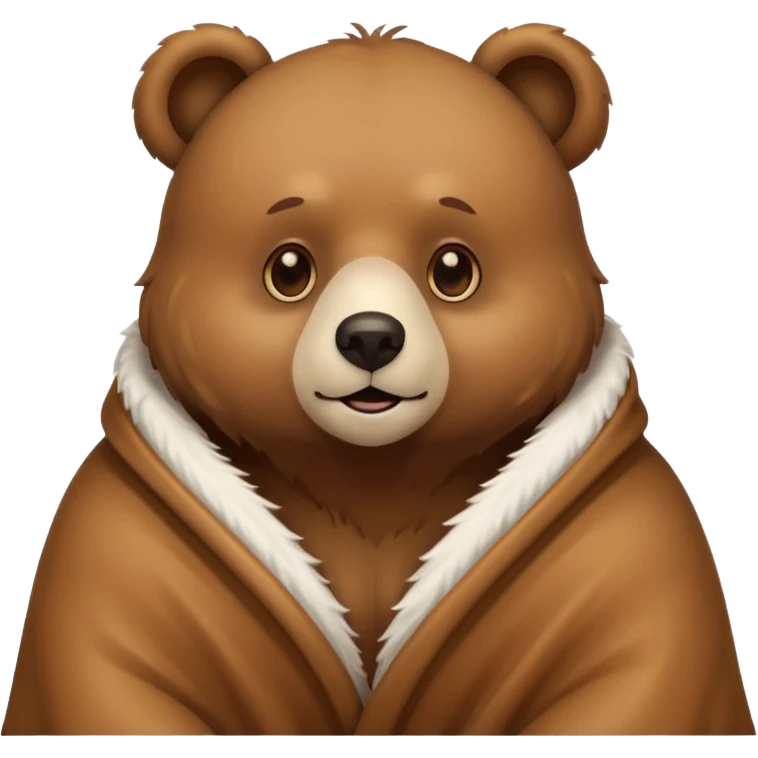 Bear cozy in white blanket emoji