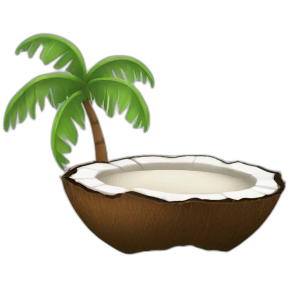 floating coconut emoji