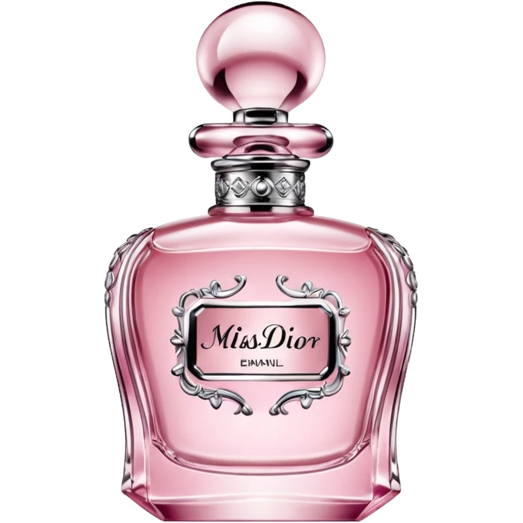 Miss Dior perfume bottle, elegant, pink liquid emoji