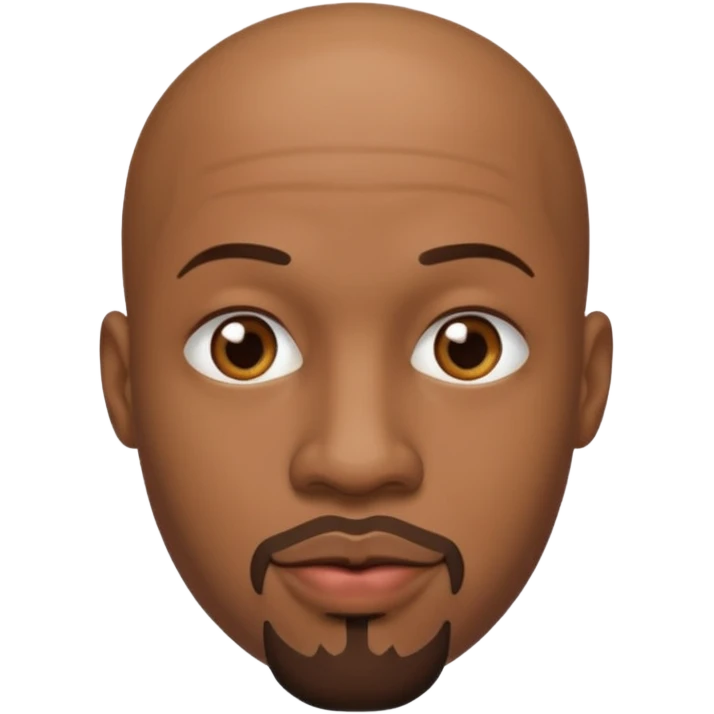 Black ball head man with goatee kissy emoji