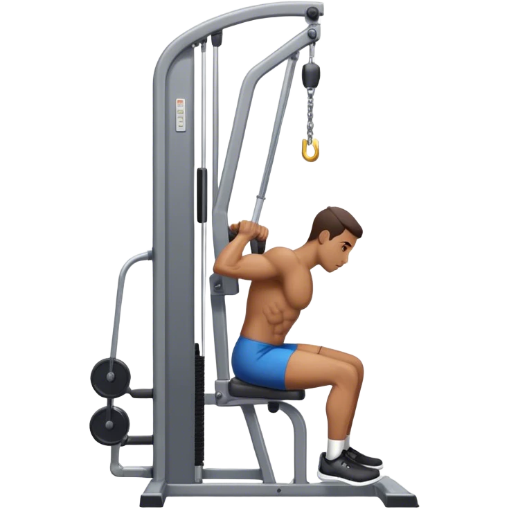 side-view man cable-machine tricep-pushdown emoji