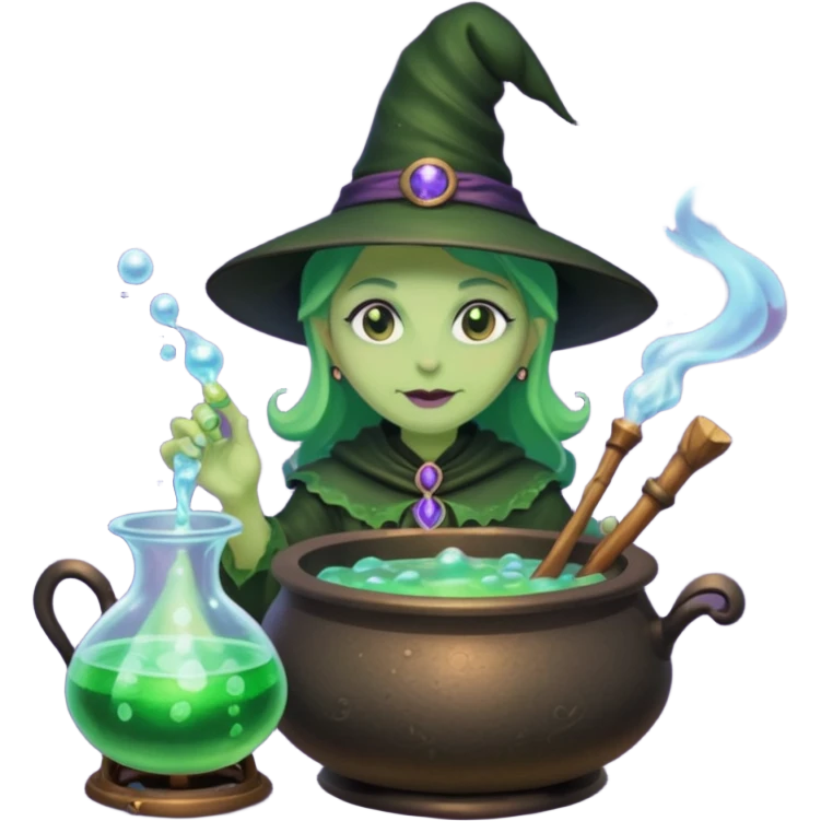 green witch cooking potion emoji
