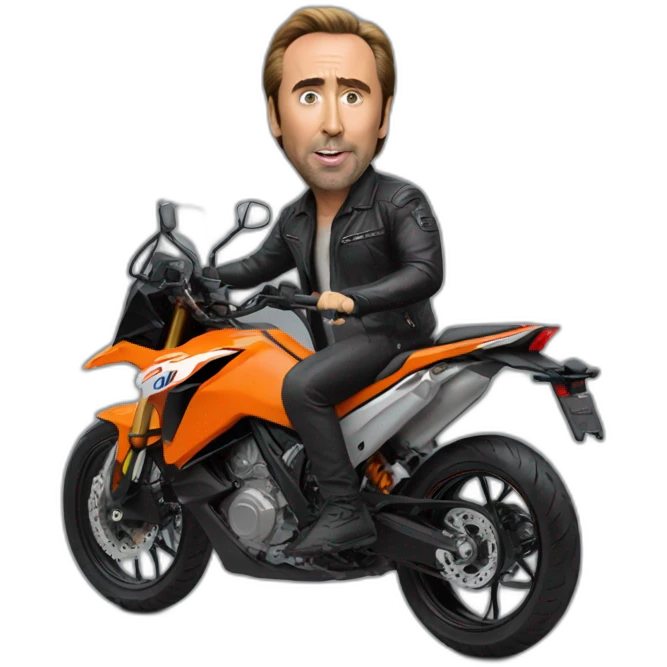 Nic cage riding KTM 890 emoji
