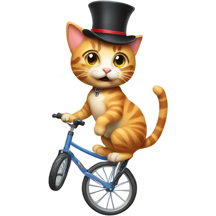 Cat riding a unicycle  emoji
