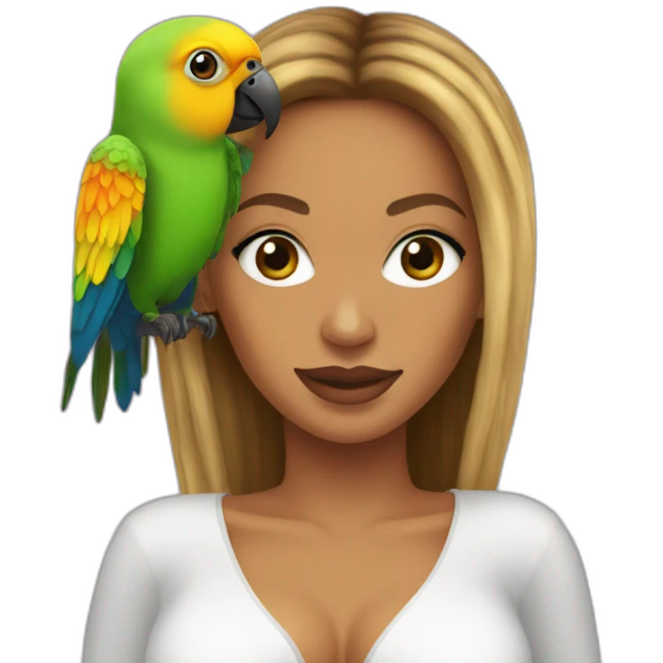 beyonce with a parrot emoji