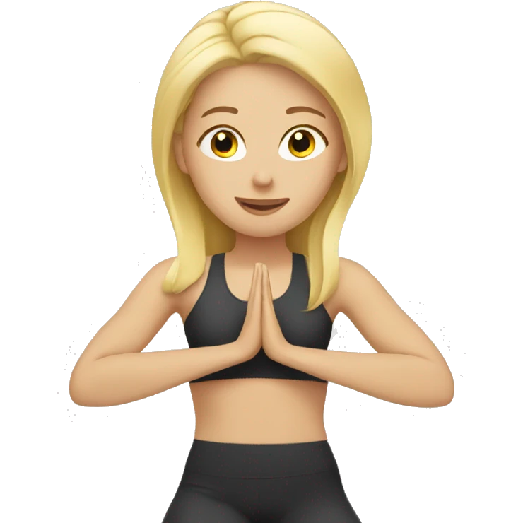 Blonde lady doing yoga emoji