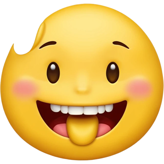 yellow emoji face biting lower lip playful sexy no human features emoji