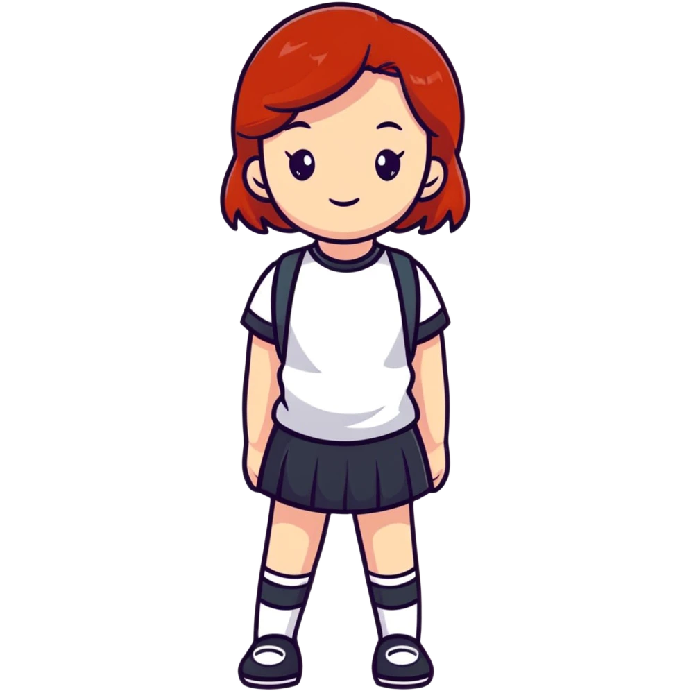 Cute redhead girl full body emoji