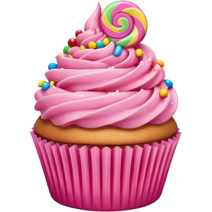 Cupcake with pink icing emoji