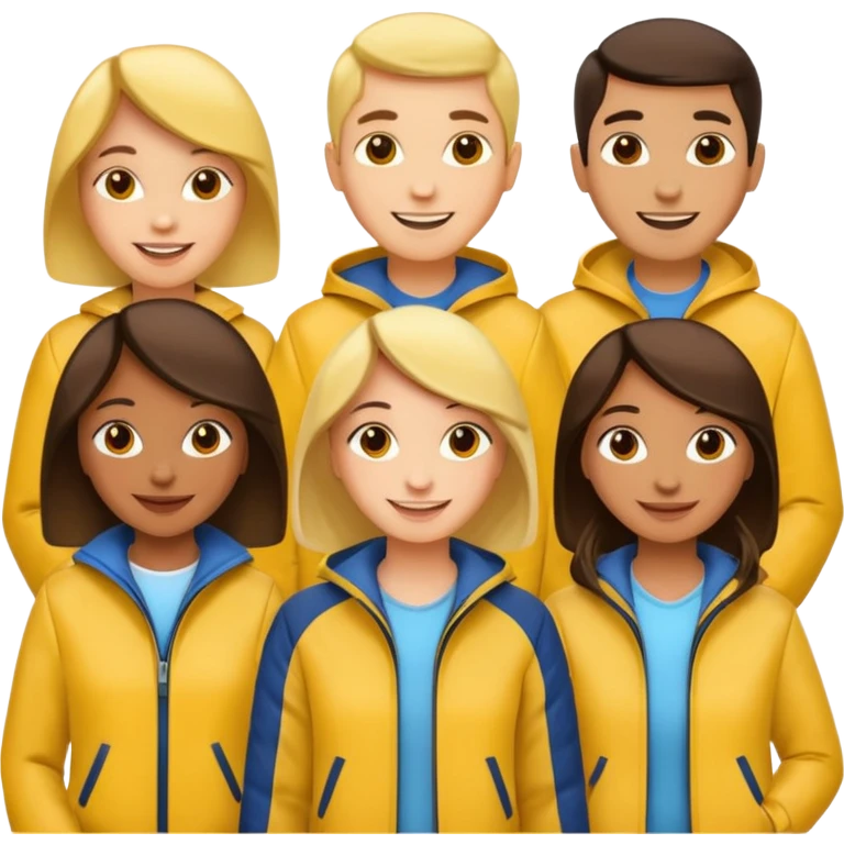 People with yellow jacket. emoji