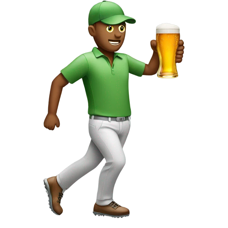 Golfer with beer emoji