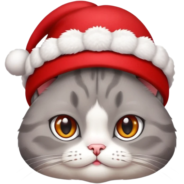 Sad cat with cute hat emoji