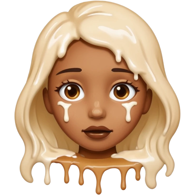 Girl with Icing dripping from face emoji