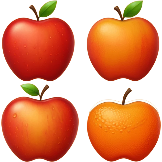 Apple vs orange emoji