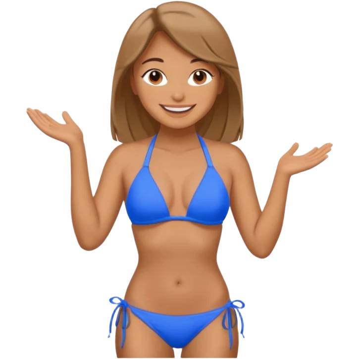 Make a girl a bikini with a bulge emoji