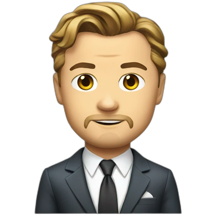 leonardo dicaprio cartoon wearing suit emoji