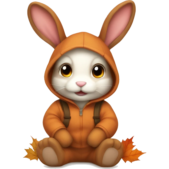 Cute fall/ Autum bunny emoji