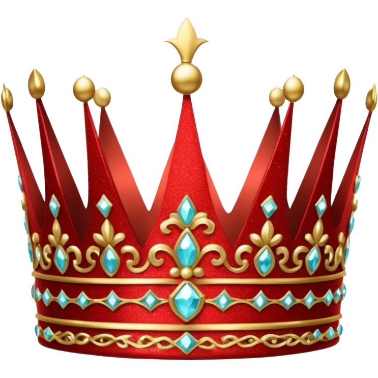red glitter crown emoji