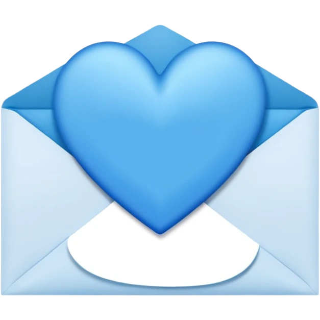 letter with a blue heart seal emoji