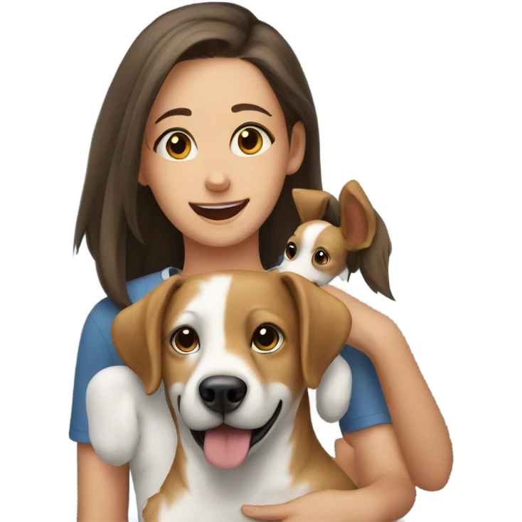 Dog and girl emoji