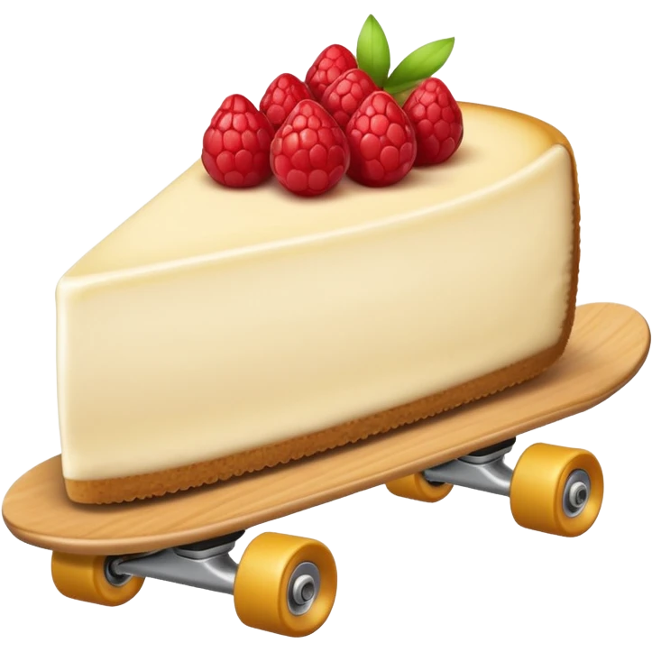 A cheesecake on a skateboard  emoji