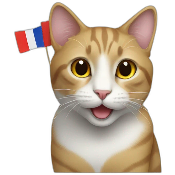 A cat with french flag emoji