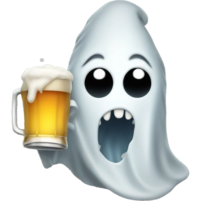 Ghost drinking a beer  emoji