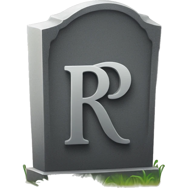 tombstone with the letters r.i.p emoji