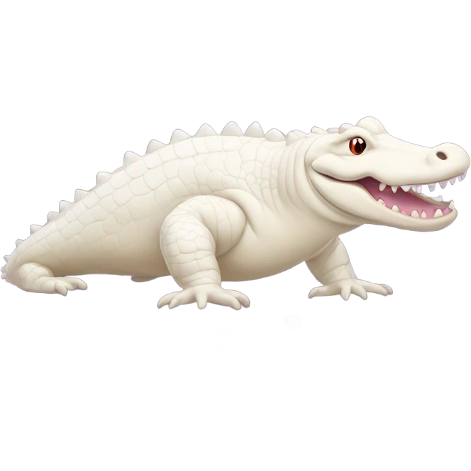 albino alligator full body with hearts above its head emoji