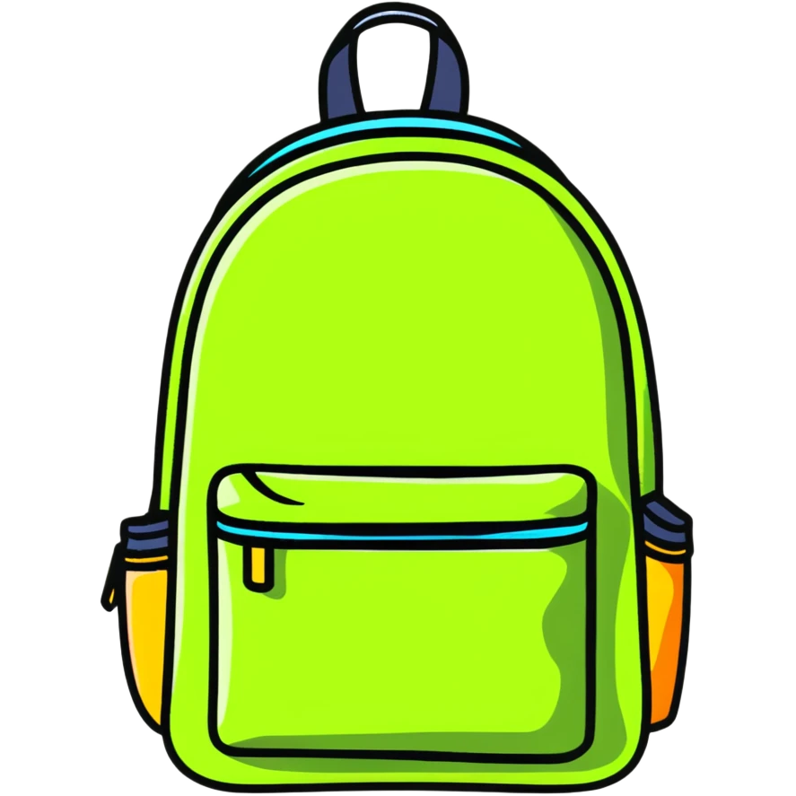 colorful school backpack with supplies emoji