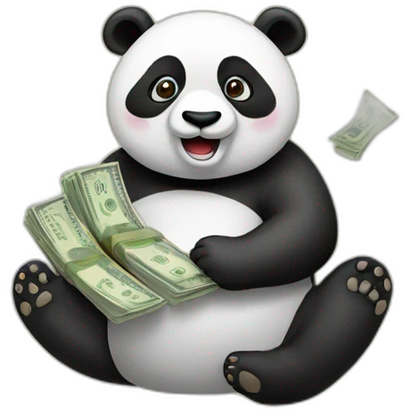 Panda having money emoji