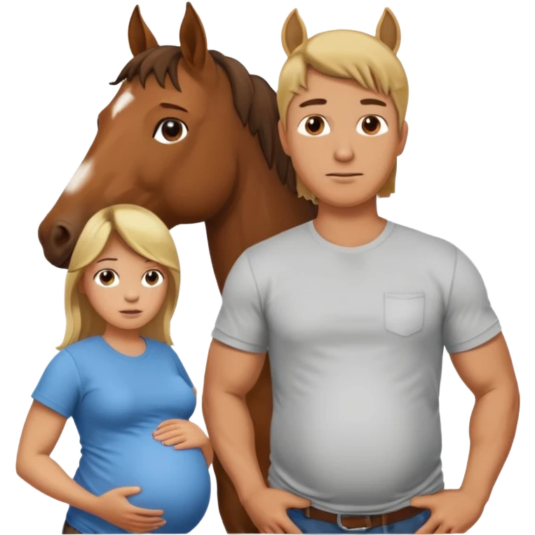 pregnant man  with horse emoji