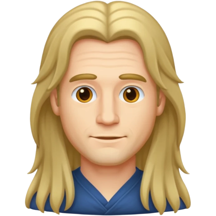 Saçı uzun olan bir erkek çiz emoji