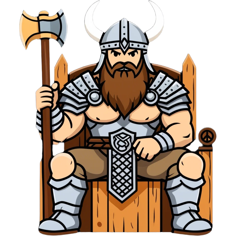 Viking warrior sitting on a throne emoji