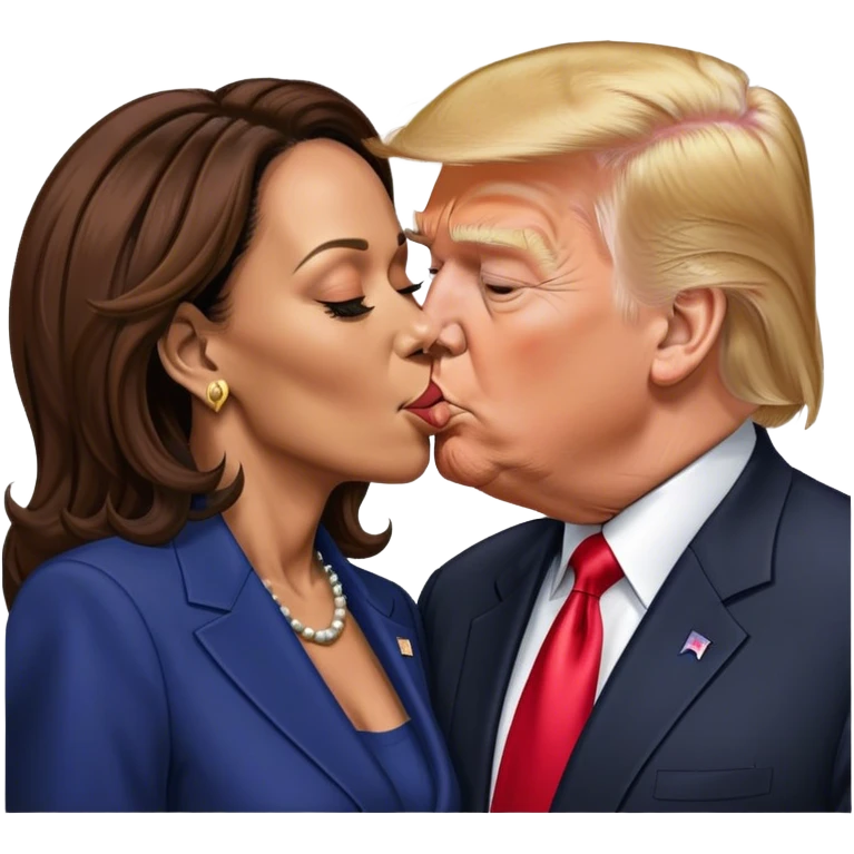 Donald trump kissing Kamala harris emoji