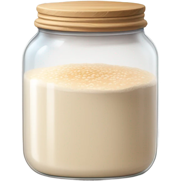 Sourdough starter in a jar emoji