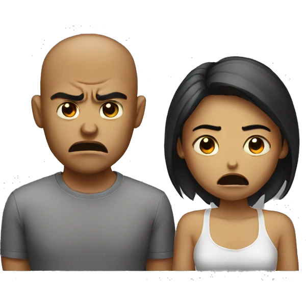 angry couple crying emoji
