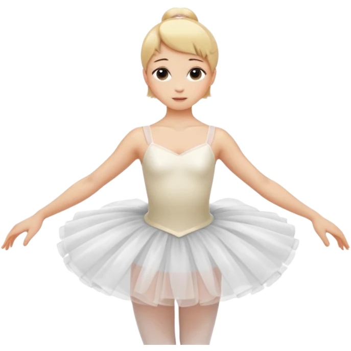 blonde, short-haired ballerina in a white tutu dress emoji