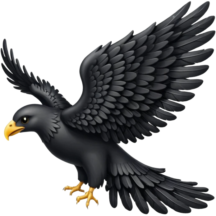 Left black angel wing emoji