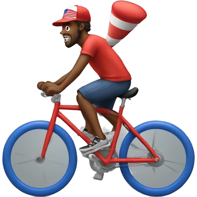 guy on a bike wearing a maga hat  emoji