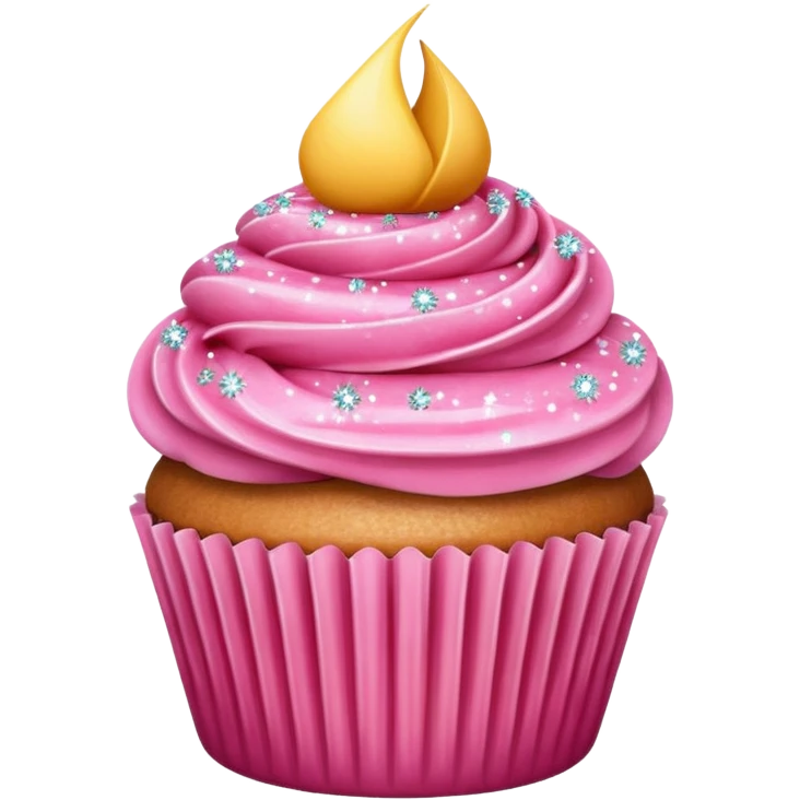 Un cupcake rosa con glitter  emoji