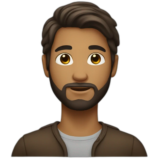 Long hair brown boy with beard  emoji
