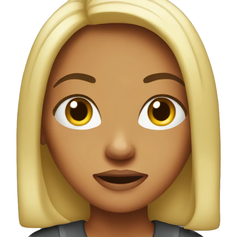 Woman saying biatch emoji