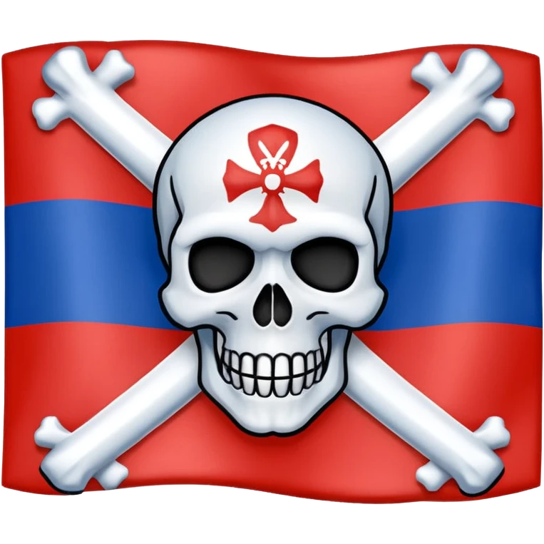 создай флаг республики сербской с черепеом по середине emoji