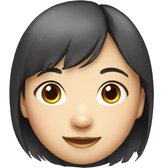 chinese girl, round smiling face emoji