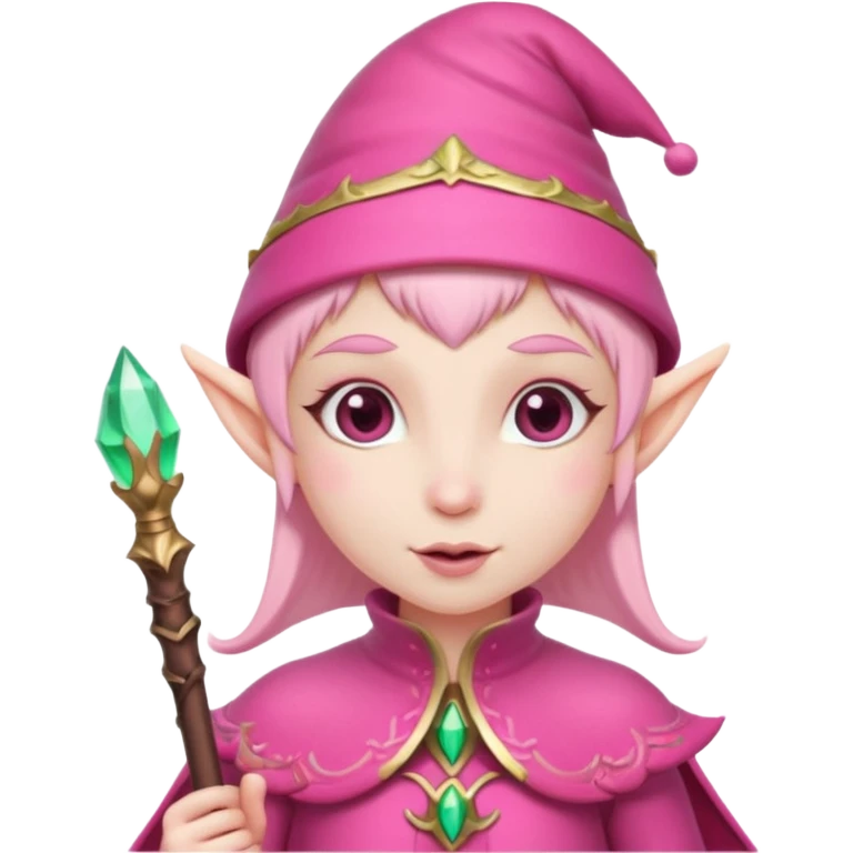 pink elve with staff emoji