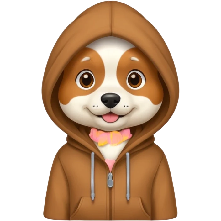 Dog wearing hoodie emoji